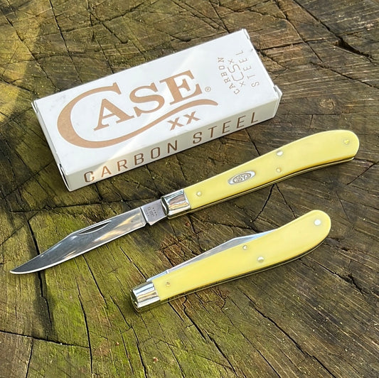 Case XX Slimline Trapper Yellow Synthetic Carbon Steel